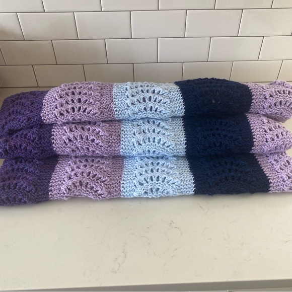 Pretty Colored Handmade Crocheted Lap Blanket - Picture 4 of 7